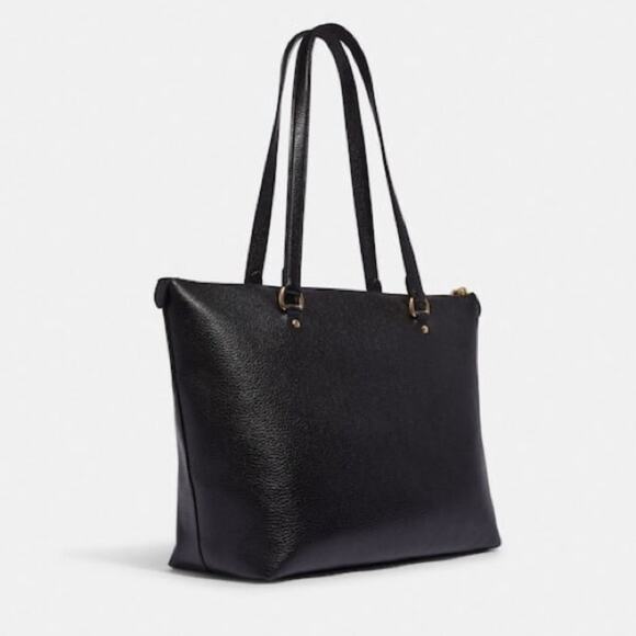 New Coach Gallery Tote Bag With Diary Embroidery/Pebble Leather/Black - Picture 7 of 11